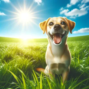 Perro saludable disfrutando del sol